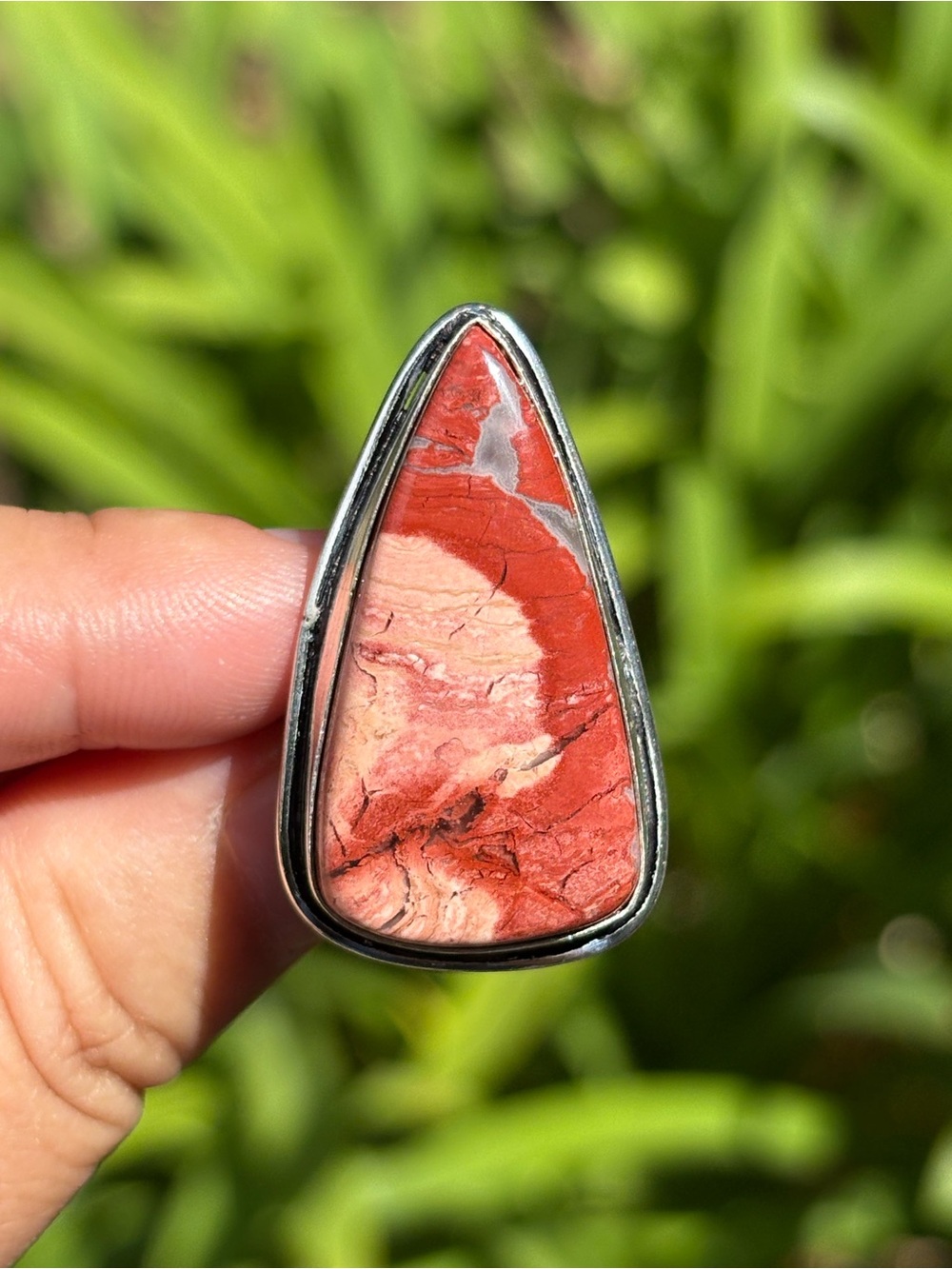 Size 7 Red Jasper Stone Ring ZZRG00001